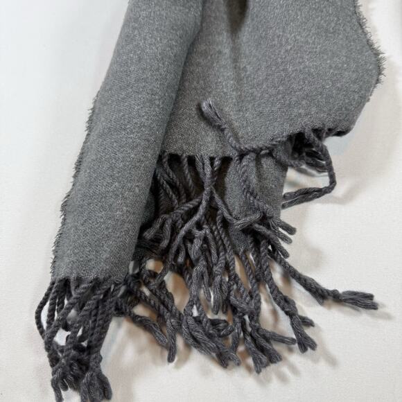 Vintage Abercrombie Blanket Scarf Fringe Preppy Office - Gray OS - Picture 2 of 4